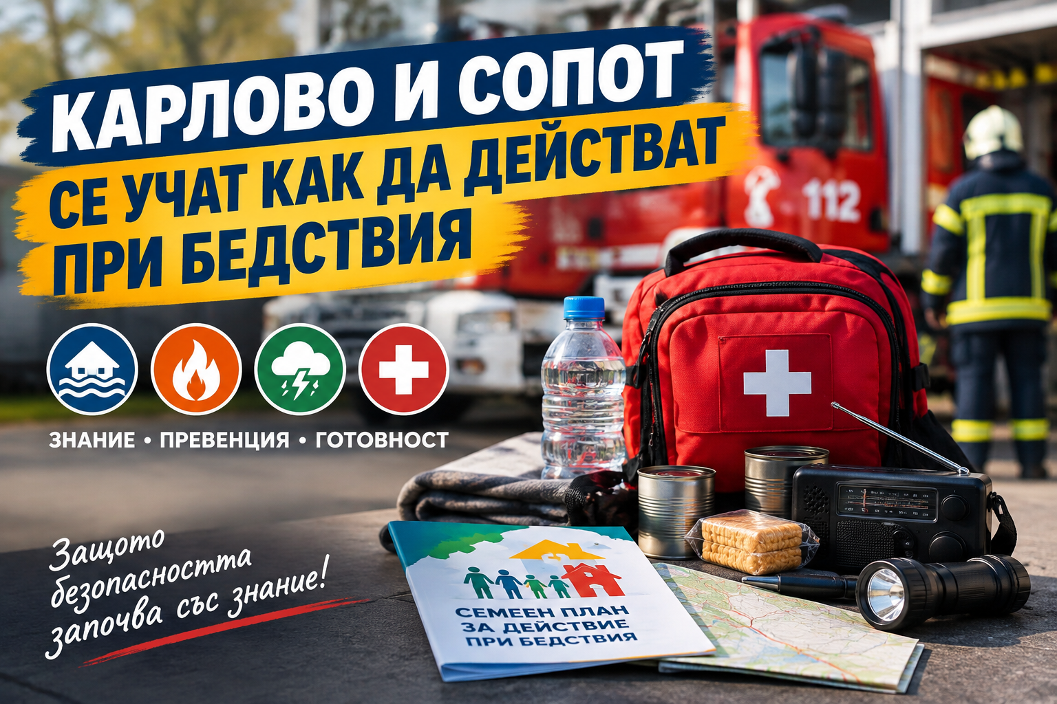 Карлово и Сопот се учат как да действат при бедствия